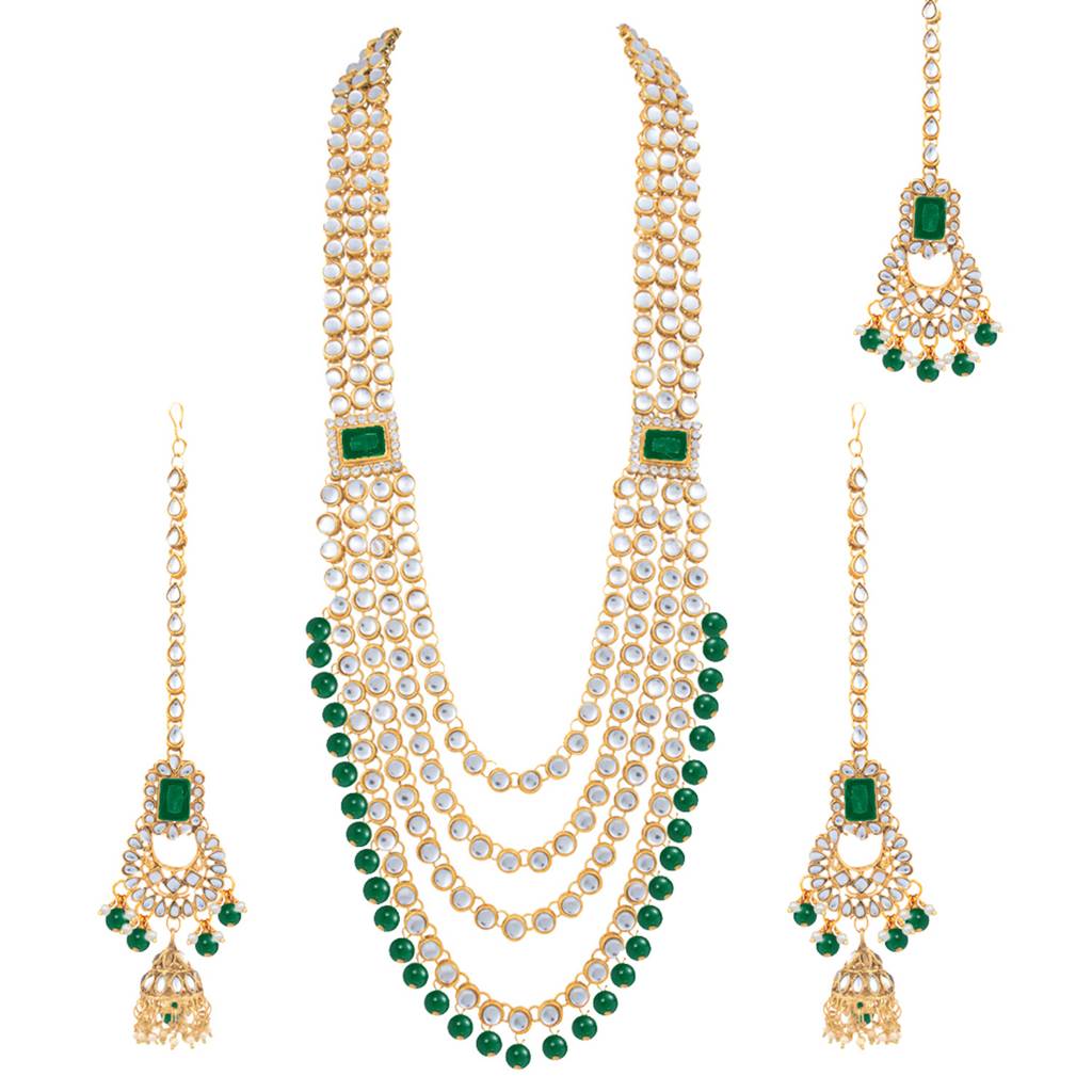 Peora Jodha Akbar Style Choker Necklace Bridal Jewellery Set Gift For Women : PF36BRLS02G