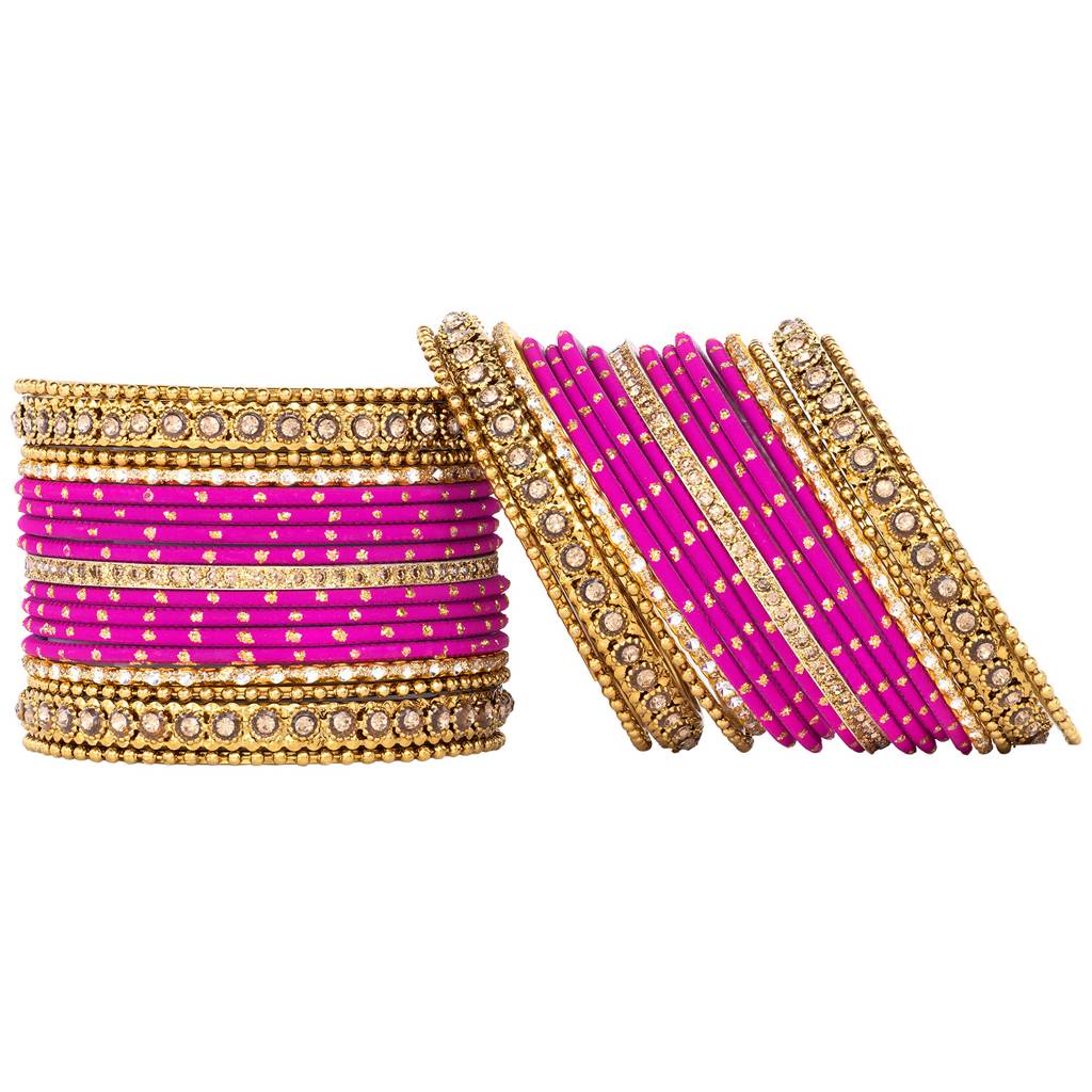 Studded Green Silk Thread Bangles Set Ethnic Jewellery For Women : PF51B84RP
