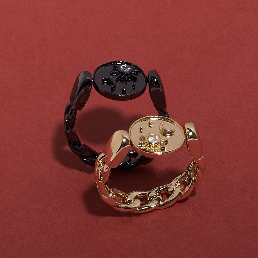 The Perfect Pair Secret Flip Ring : RC24438-G-BLK-7