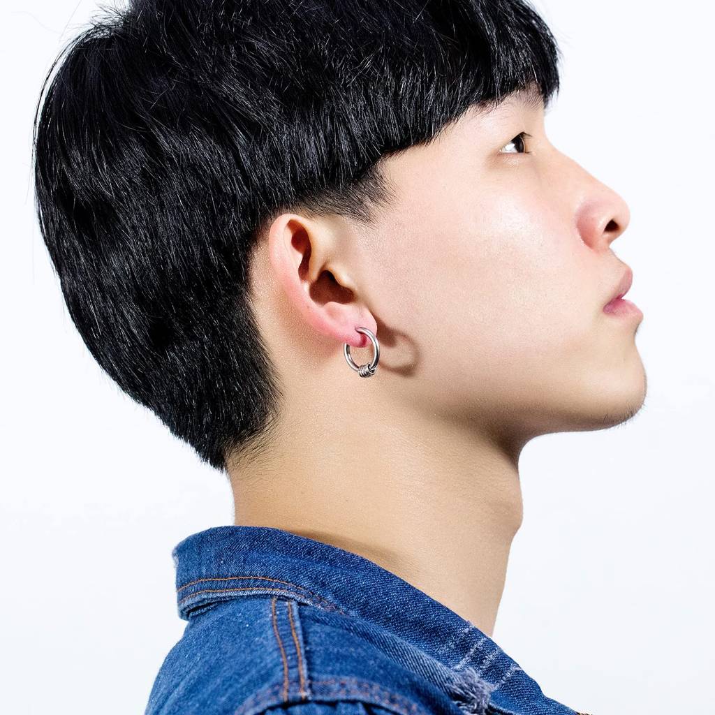 Silver Plated Hoop Huggie Earrings Stylish Design Fashion Jewellery For Men & Women (Px9E62) : PX9E62