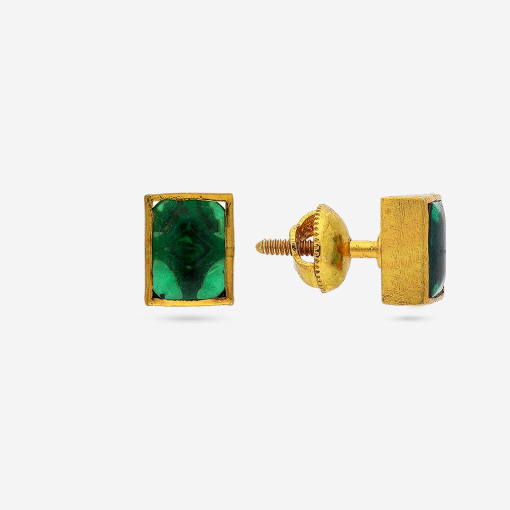 Green Gold - Plated Festive Temple Earring - 454401 : 454401