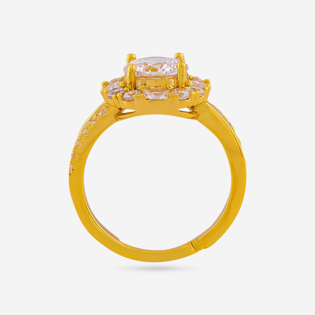 White -Gold Plated Party Wear Trendy Zircon Finger Ring - 476434 : 476434