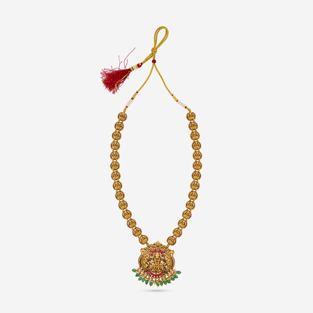 Ruby-Green Gold - Plated Bridesmaid Antique Necklace - 467538 : 467538