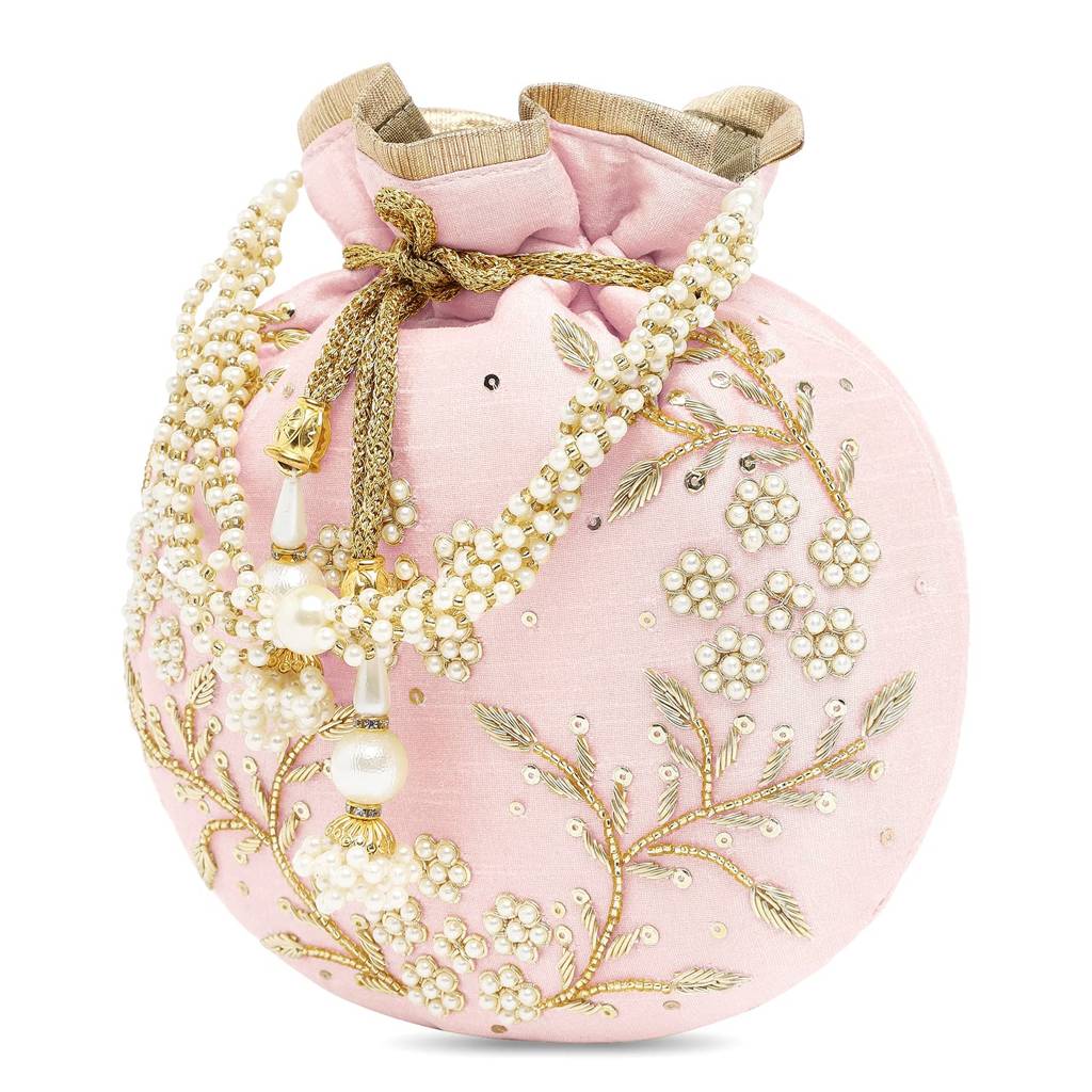 Rani Potli Bags For Women Evening Bag Clutch Ethnic Bride Purse With Drawstring (P86Rp) : P86PK