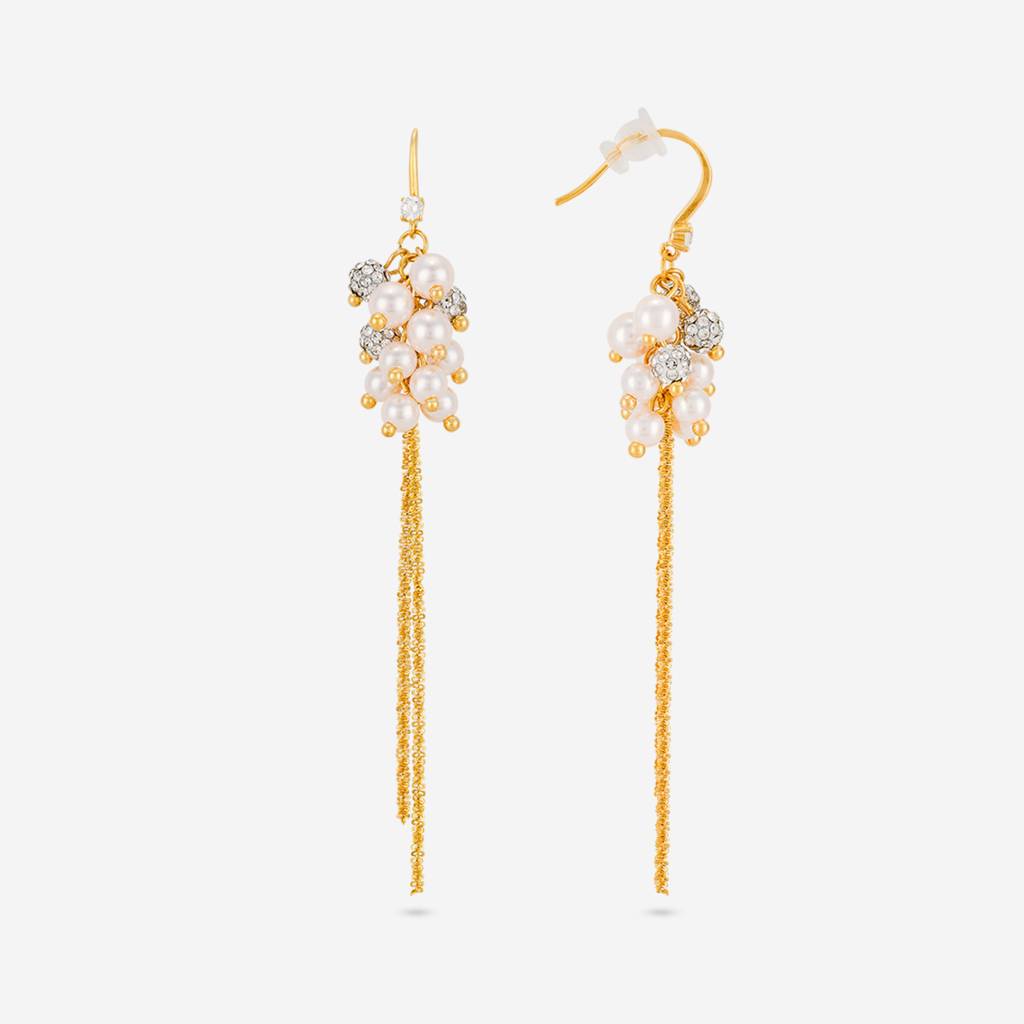 Pearl Gold - Plated Casual Wear Trendy Zircon Earring - 464501 : 464501