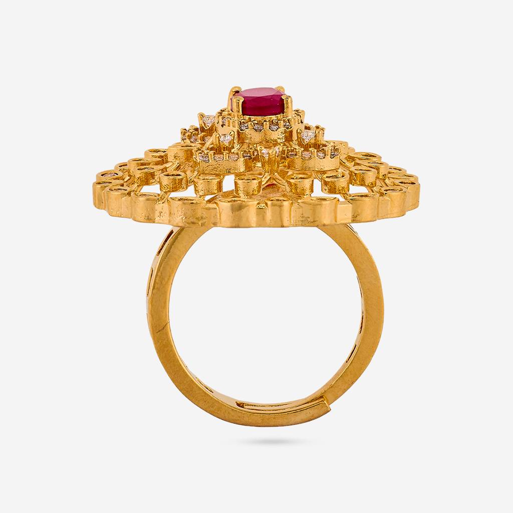 Gold - Plated Bridesmaid Zircon Finger Ring - 456448 : 456447