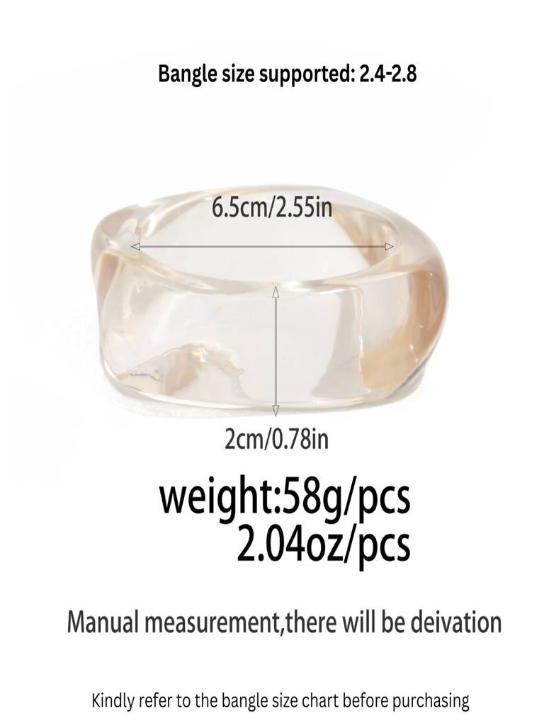 Set Of 3, Chunky Oversized Bold Acrylic Resin Bangles : ASX1225B7125OTGC3