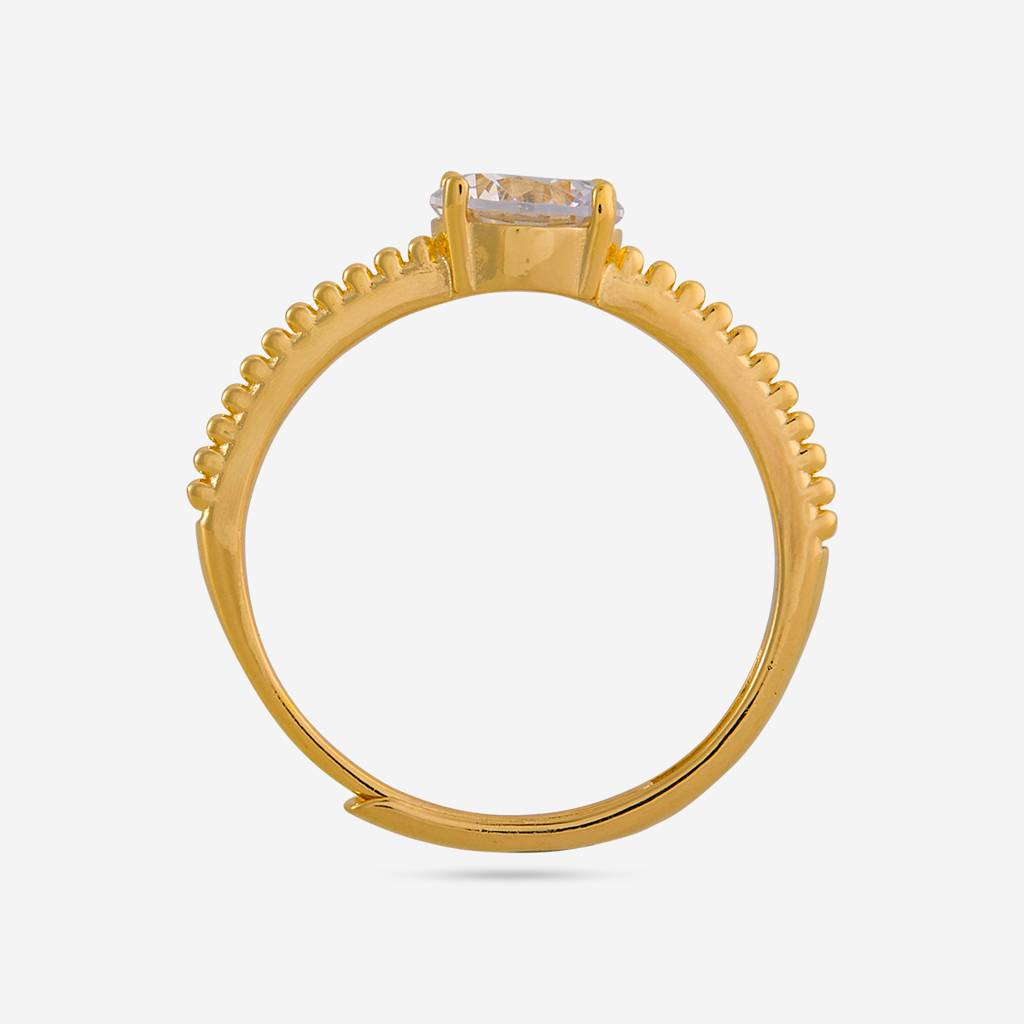 White - Plated Office Wear Silver Finger Ring - 473289 : 473289