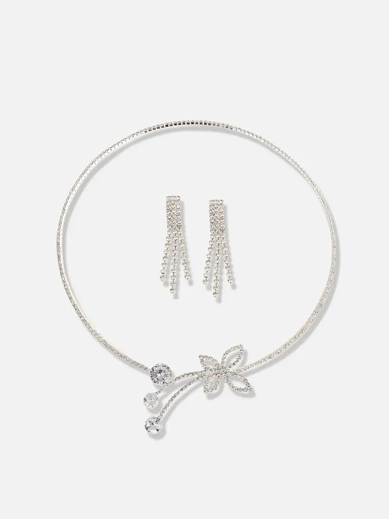 Nina-Silver Plated Designer Stone Casual Necklace For Women : SOHNCK3375
