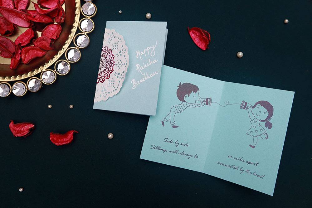 Minimalist Kundan Rakhi And Dhaaga Combo - Set Of 4 : PR5A