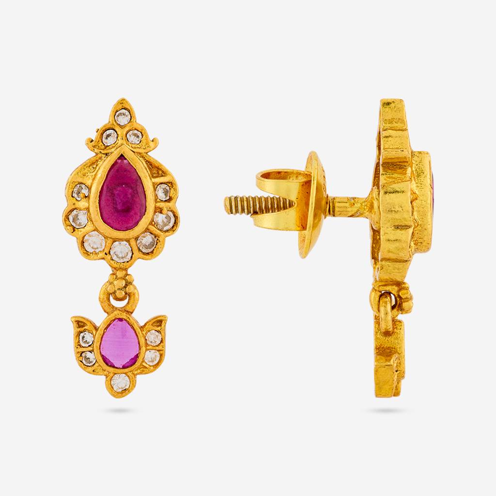 Ruby Gold - Plated Festive Temple Earring - 462025 : 462025