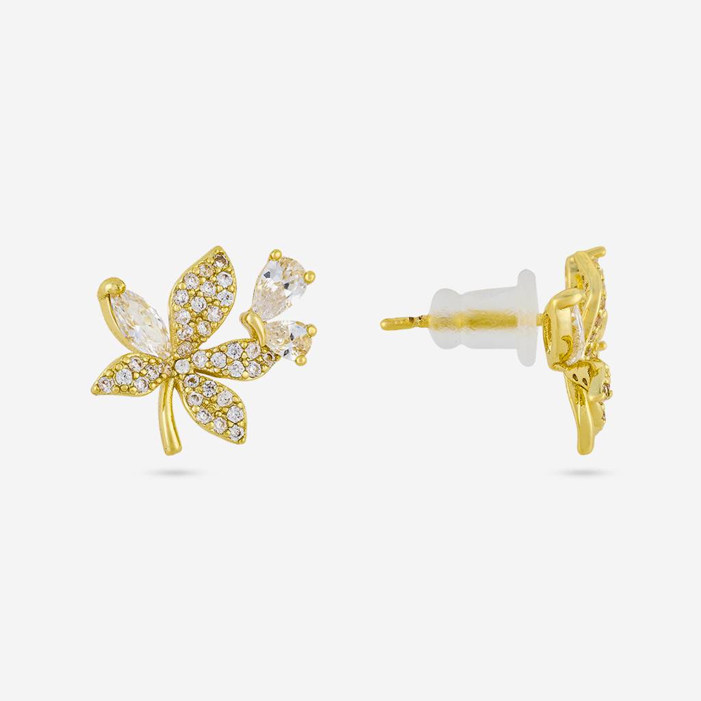 White Gold - Plated Casual Wear Trendy Zircon Earring - 460377 : 460377