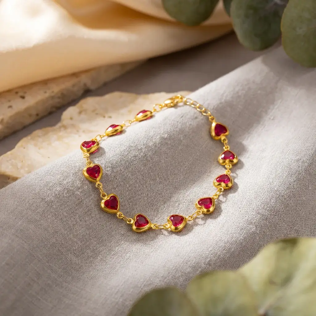 Ruby Princess Heart Bracelet : PST205