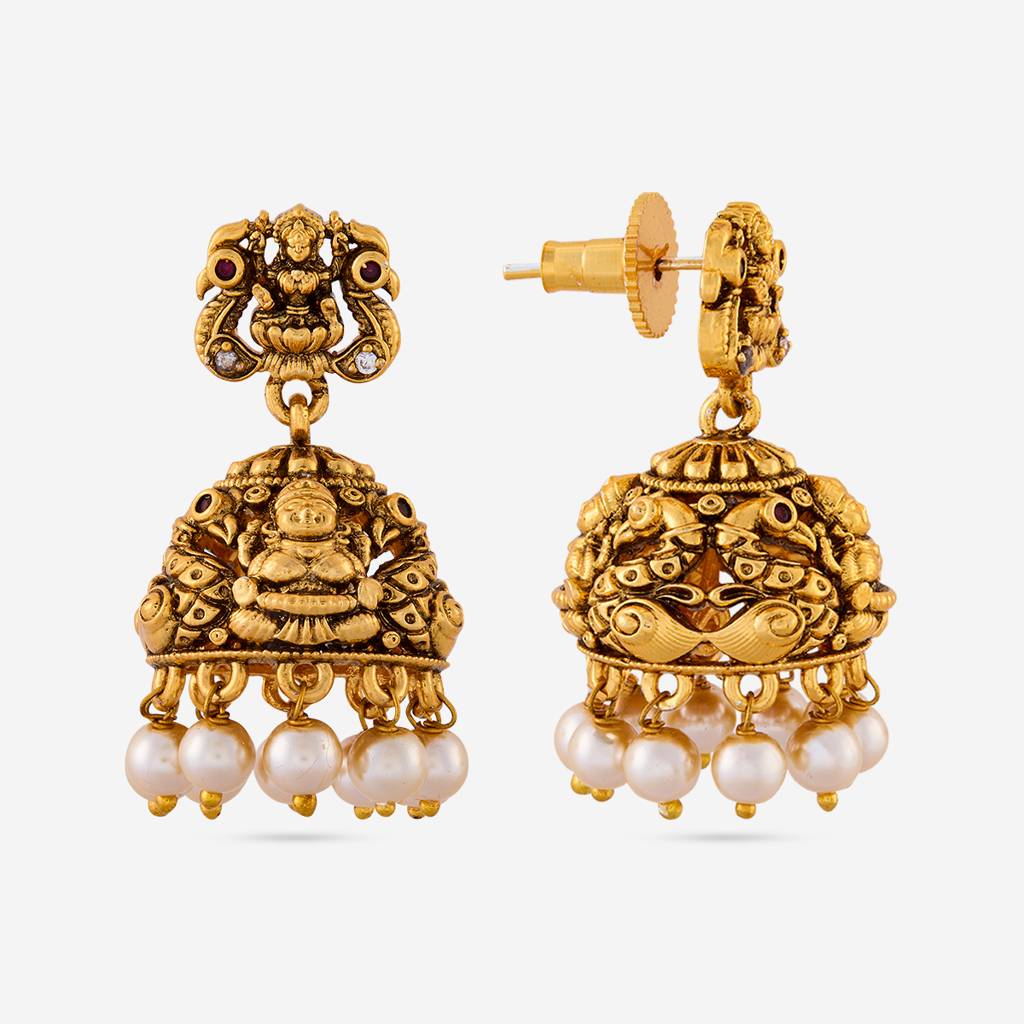 Ruby Gold - Plated Festive Antique Earring - 472280 : 472280
