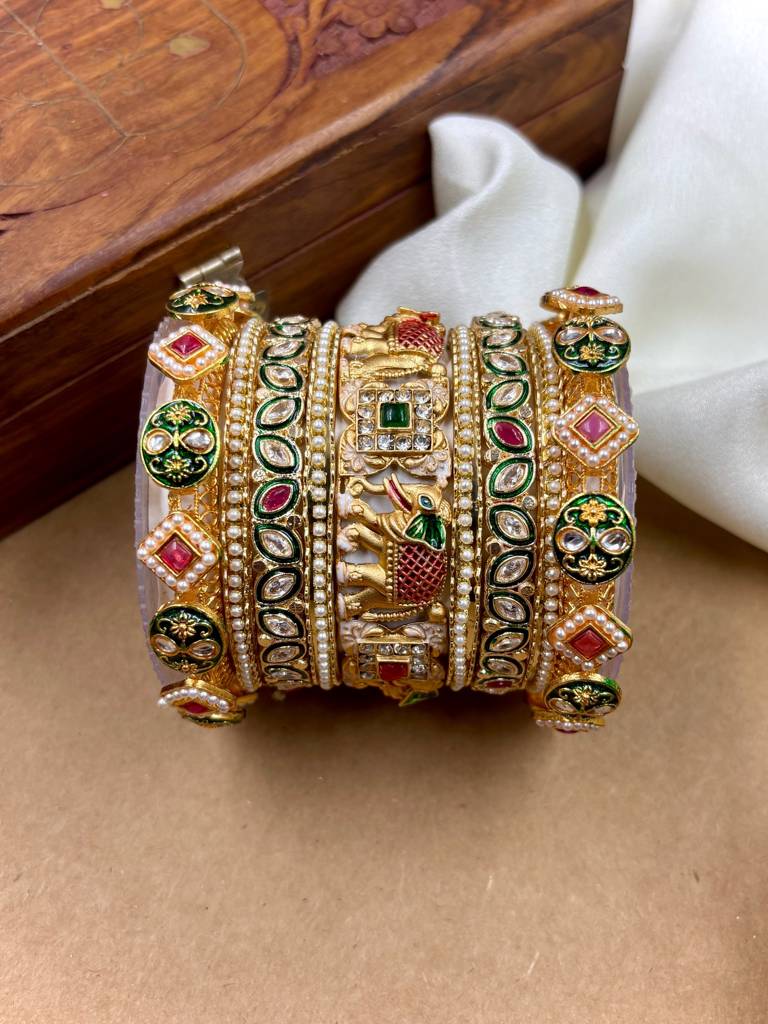 Polki Heritage Bridal Bangles : HB-71-24