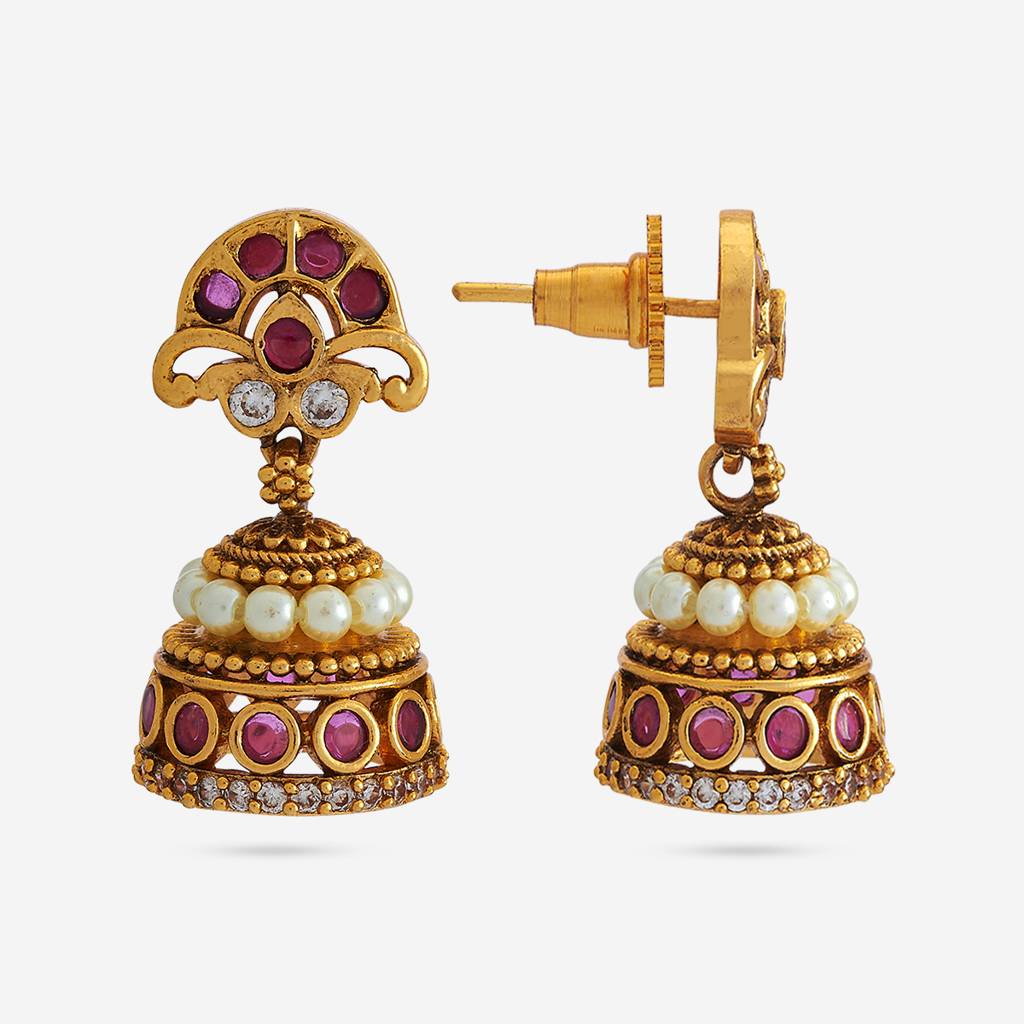Ruby Gold - Plated Festive Antique Earring - 437937 : 437937