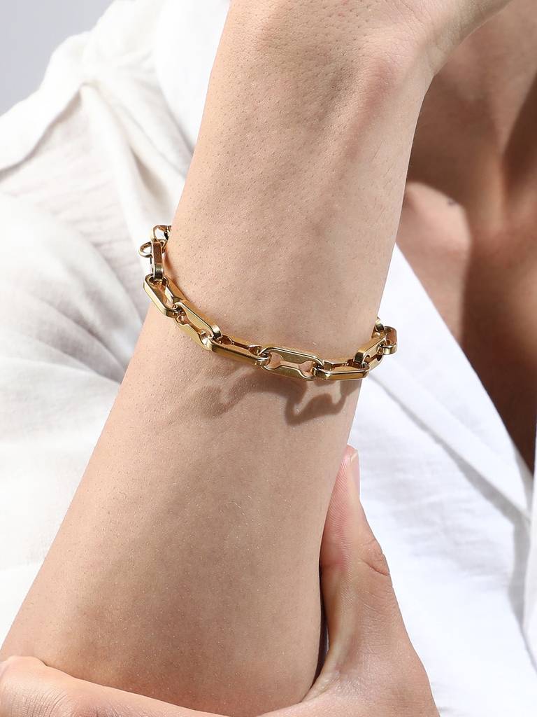 Men'S The Mechanical-Link Chain Bracelet - California Gold : SOHIBR6439