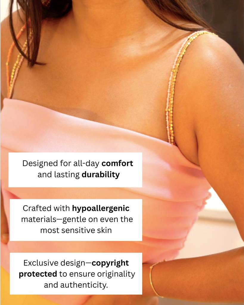 Pastel Bling Mix Beaded Bra Bra Strap : BBR-PASTEL-BLINGMIX-XS