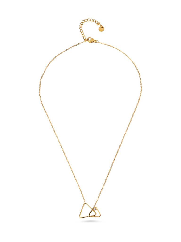 Triangle Interlocked Necklace For Women - Waterproof & Anti-Tarnish : NK0873