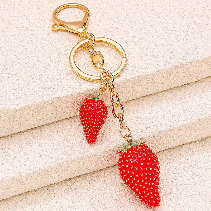 Strawberries Handbag & Purse Charm : C-BG-0042-G-RD