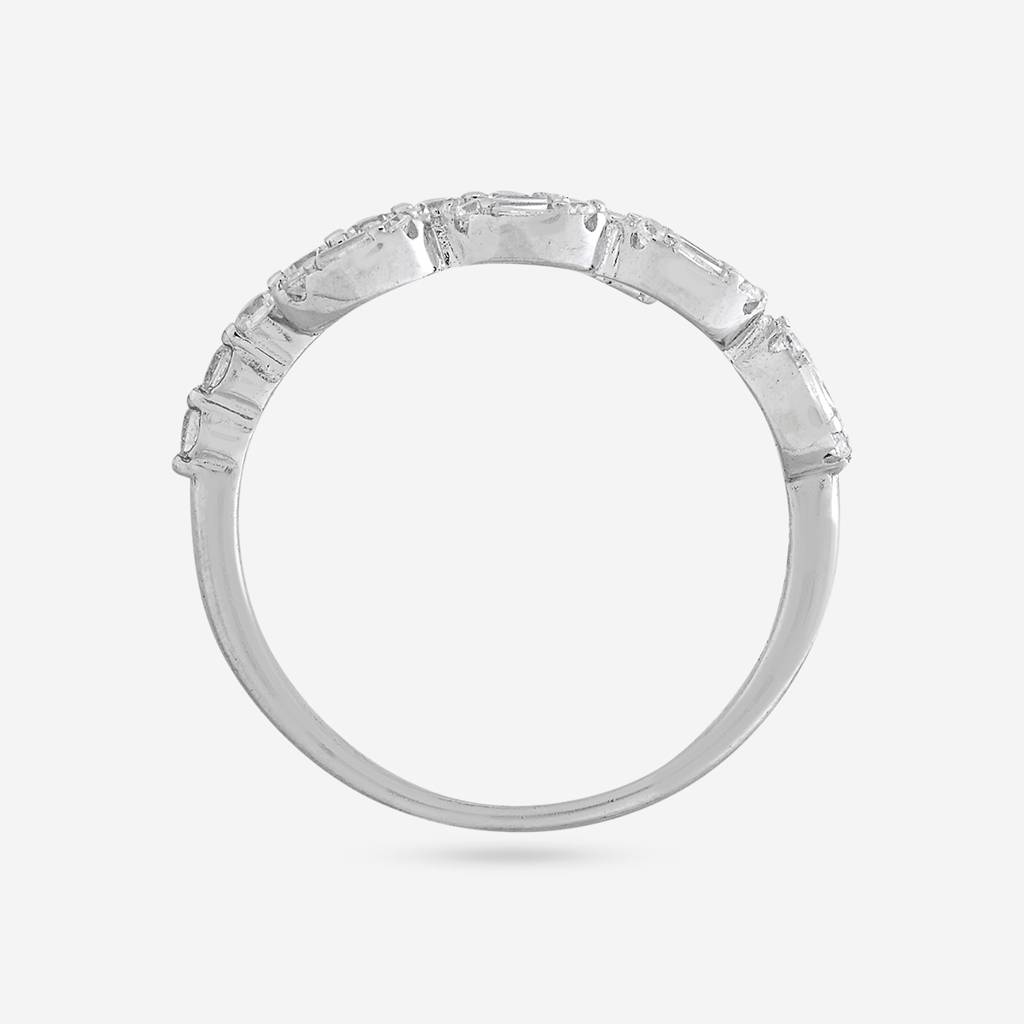 White Rodium Plated - Office Wear Silver Finger Ring - 465873 : 465873