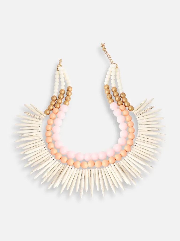 Maxene-Gold Plated Party Designer Stone Statement Necklace For Women : SOHNCK4052