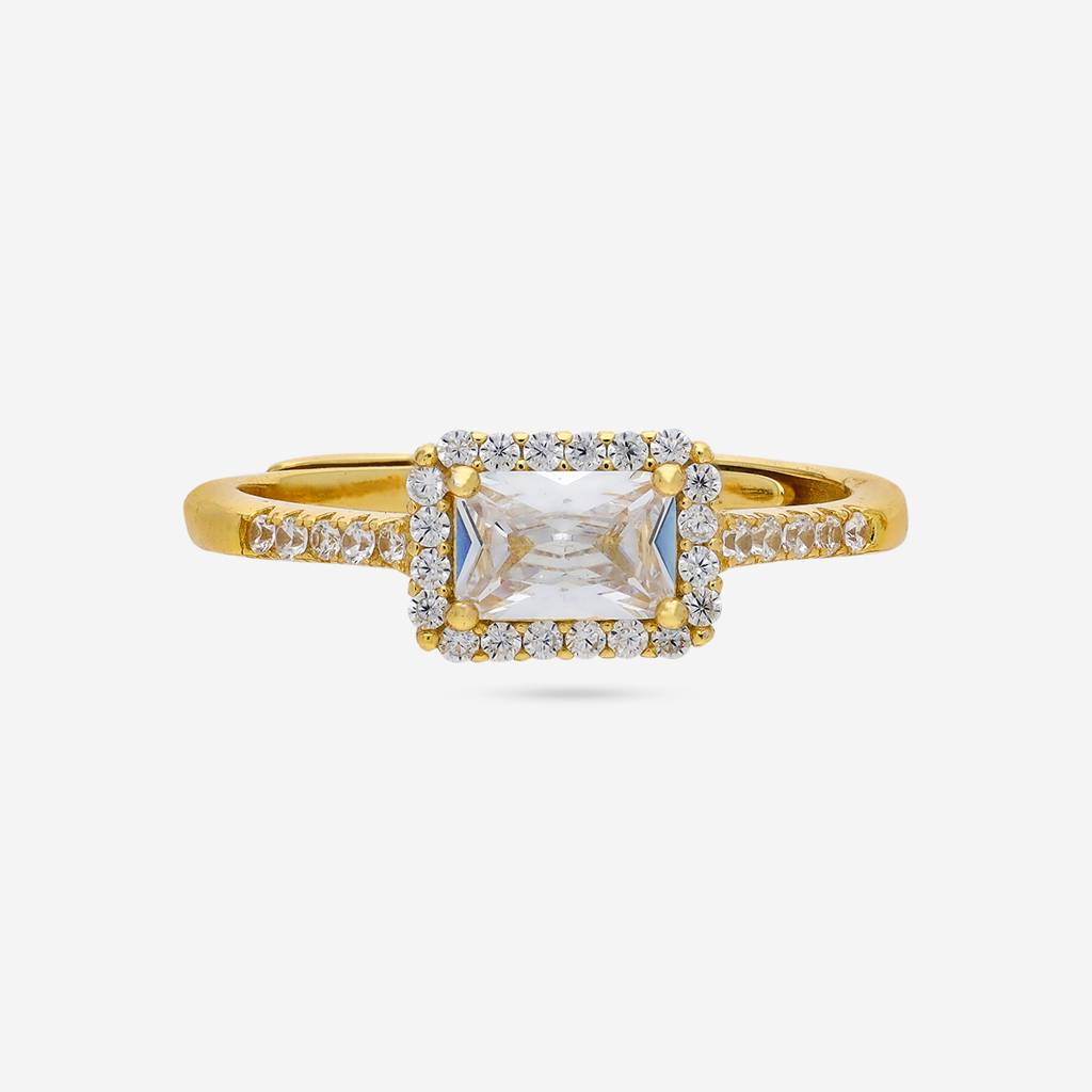 White Gold - Plated Office Wear Silver Finger Ring - 458132 : 458132