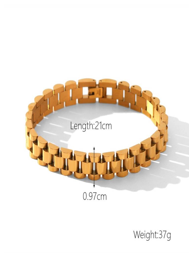 Wide Link Watch Strap Bracelet Waterproof Anti-Tarnish : AHC0925B0180_RE