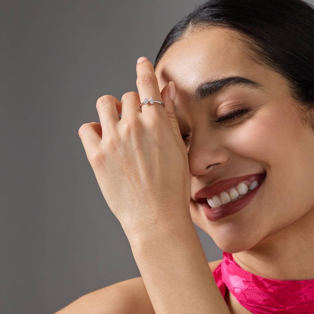 White Plated - Office Wear Silver Finger Ring - 448547 : 448548