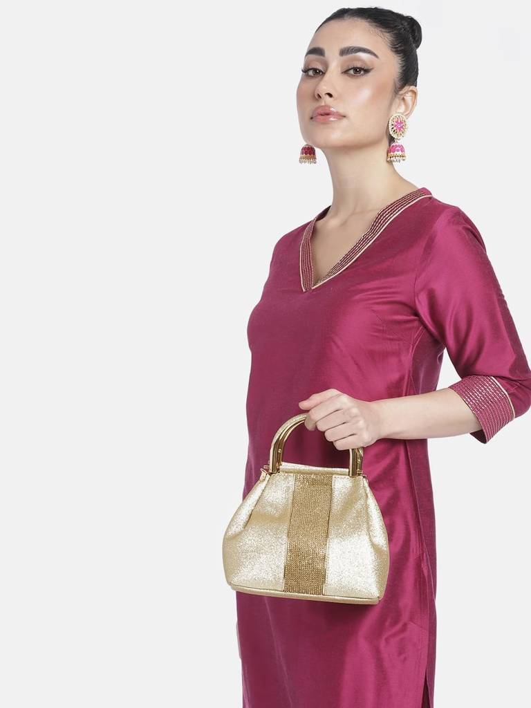Potli Bags For Women Evening Bag Clutch Ethnic Bride Purse With Drawstring(P49Crm) : P49CRM