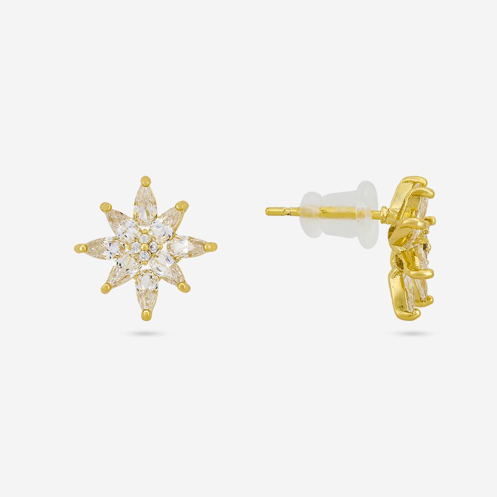 White Gold - Plated Casual Wear Trendy Zircon Earring - 460365 : 460365