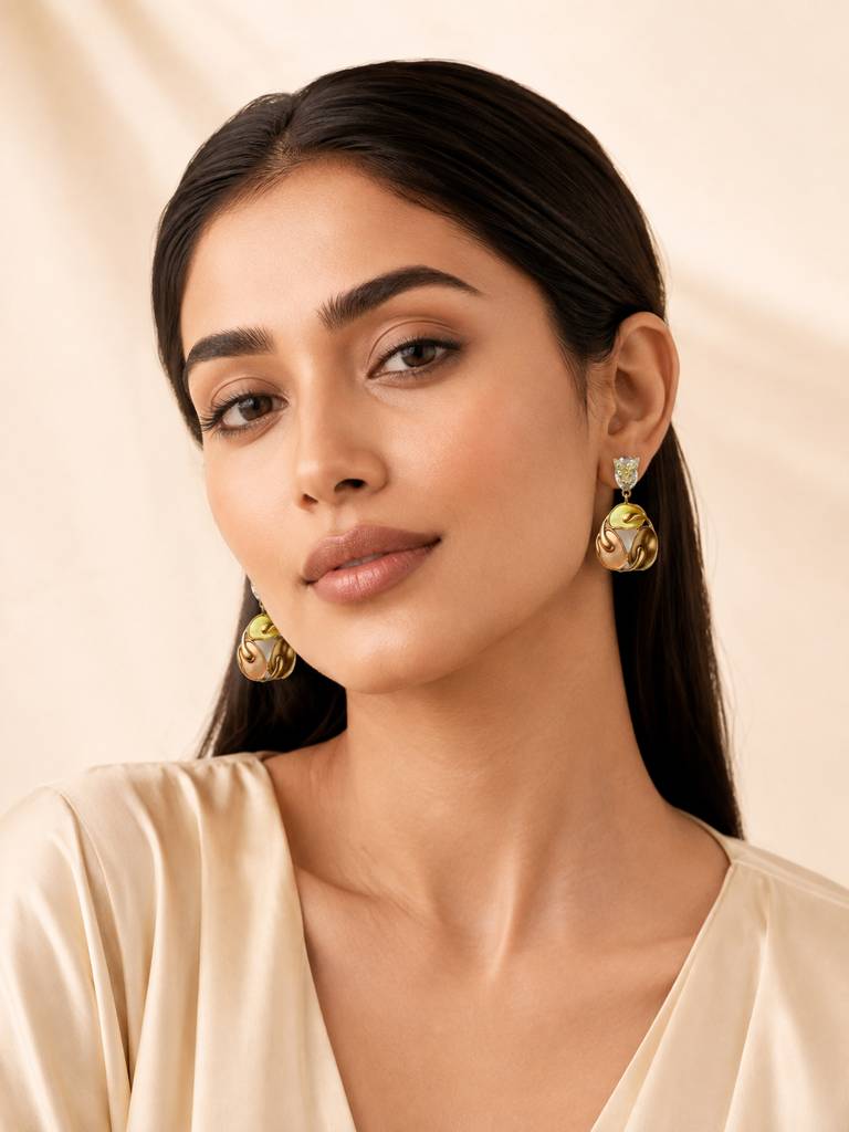 Blossom Pearl Drop Earrings : AN-LJ-MU-0049-DE