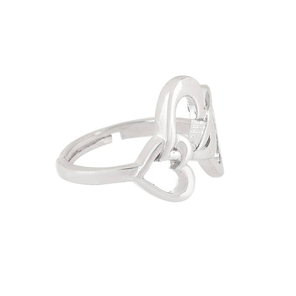 925 Sterling Silver Valentine'S Day Collection Interlocked Hearts Ring : 8905124492392