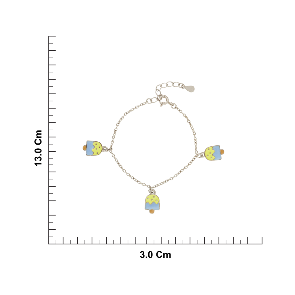 925 Sterling Silver Ice Cream Charm Bracelet For Kids & Girls : SKN26J3031