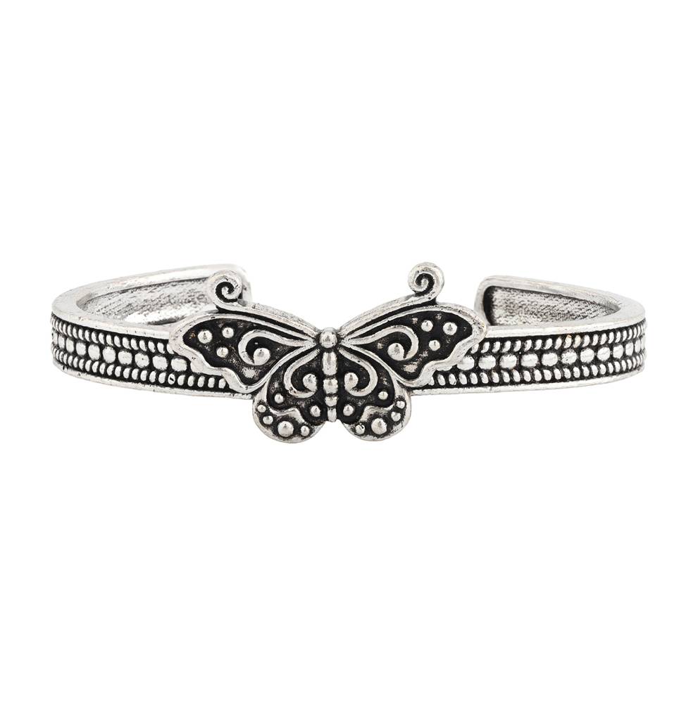 Boho Tribe Butterfly Oxidised Cuff Bangle : 8905124560046