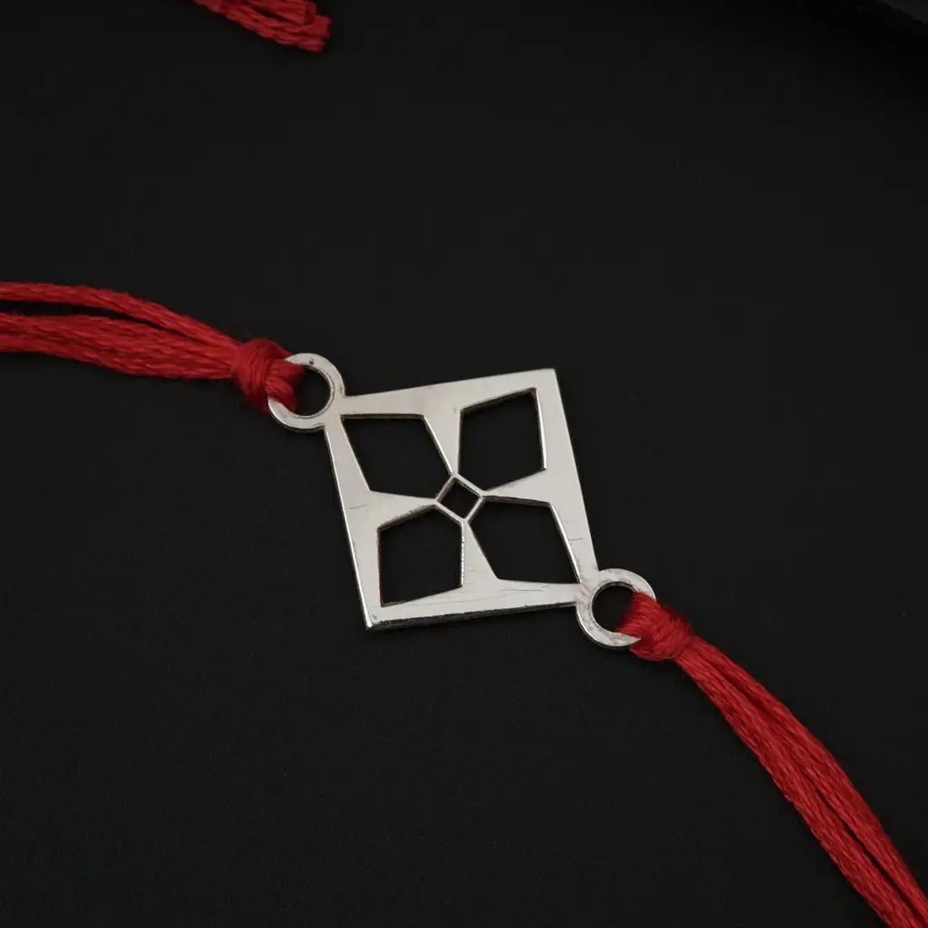 Silver Laser Cut Rakhi : 79947159