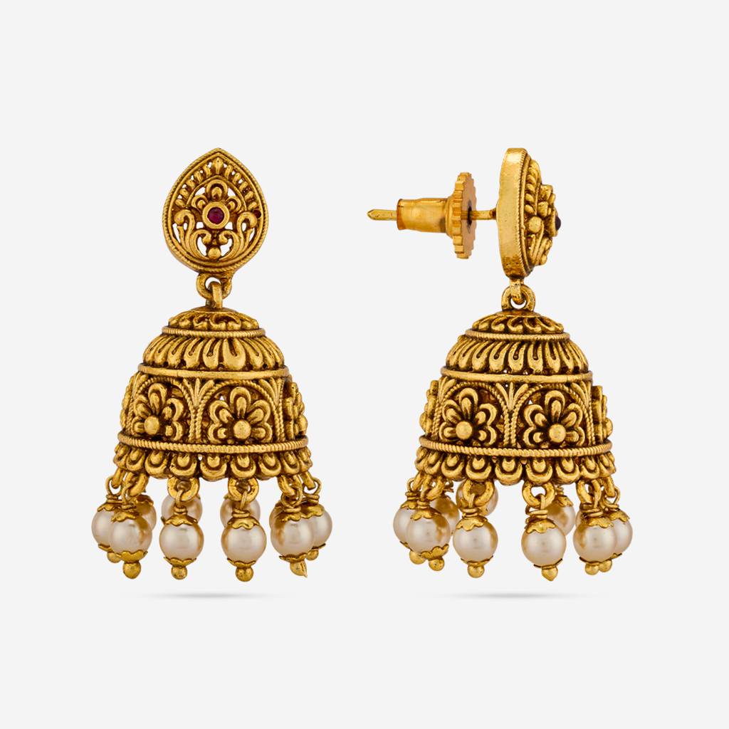Ruby Gold - Plated Festive Antique Earring - 462738 : 462738