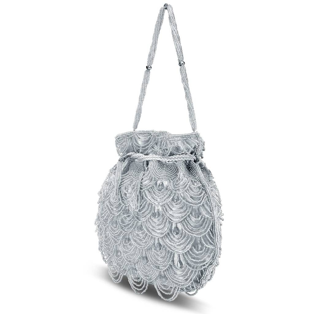 Potli Bags For Women Evening Bag Clutch Ethnic Bride Purse With Drawstring (P37Bl) : P37GRY