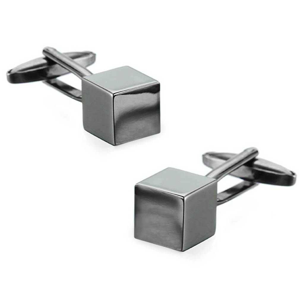 Peora Silver Plated Cube Shape Cufflinks Set Stylish Accessories For Men & Boys Wedding Business Gift (Px9Cl113) : PX9CL113