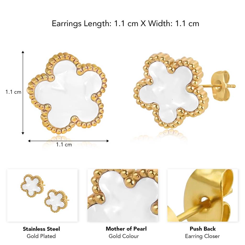 Floral Shaped Stylish Stud Earring Fashion Jewellery For Women & Girls : PX9E3011W