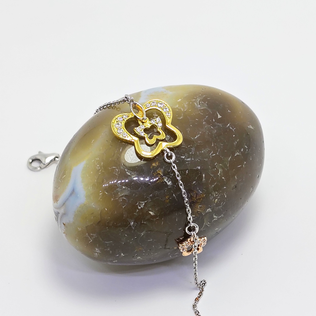 Golden Butterfly 925 Silver Bracelet : LBR-200015