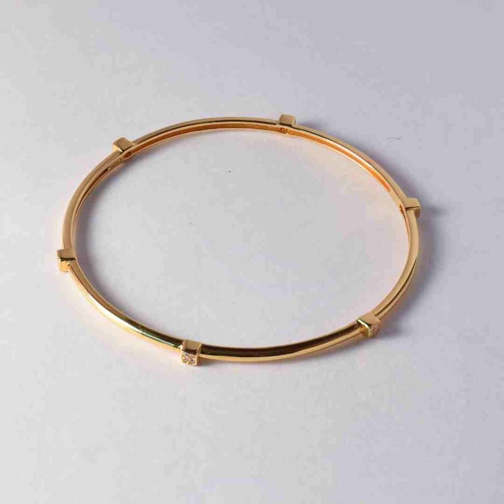 18K Gold Vermeil |Hope Bangle| Pure 925 Sterling Silver With The Thickest Gold Layer : TSBA-HOP-2-10-G-60002