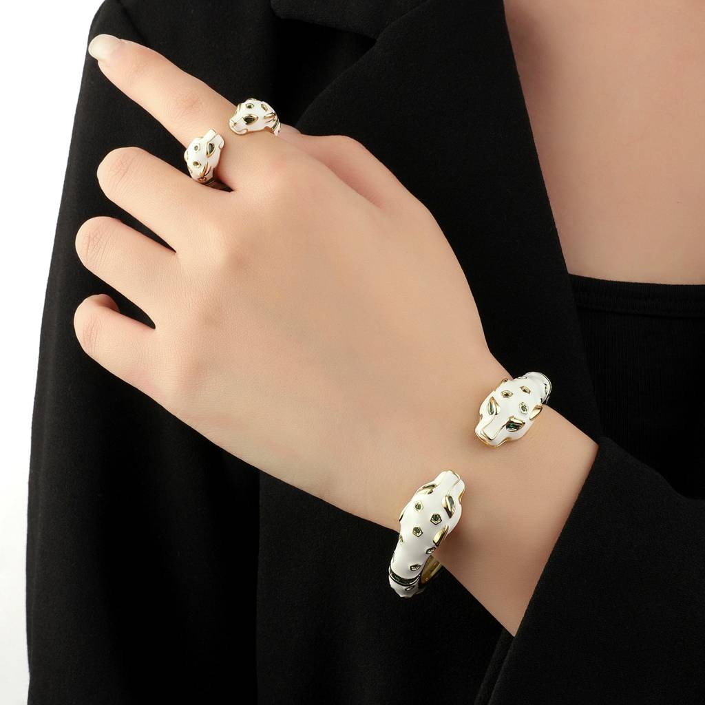 Ivory King Bangle And Ring Combo - White : BR2C3264B