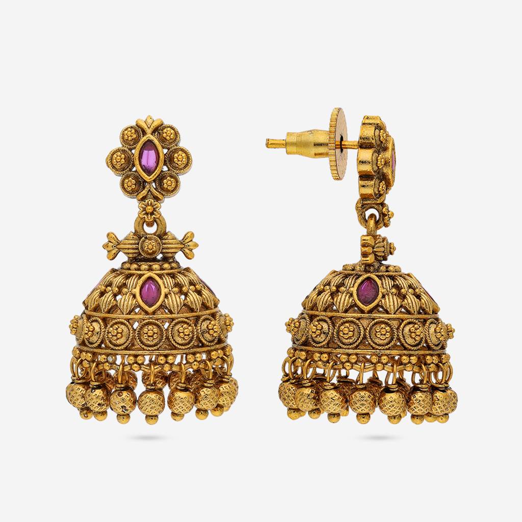 Ruby Gold - Plated Festive Antique Earring - 453882 : 453882