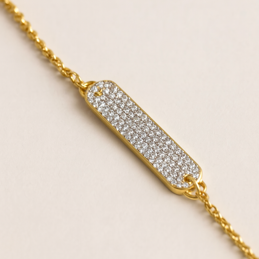 Pave Bar Chain Bracelet : BRA_PAVEBA_GV71_1266