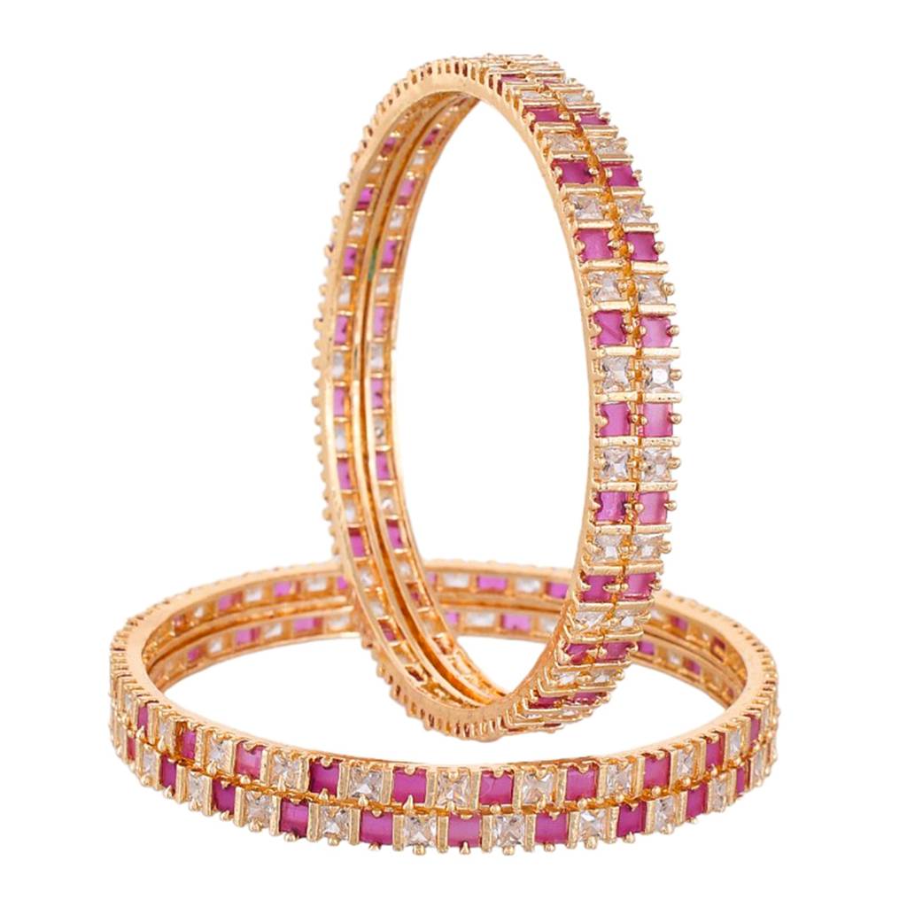 Sparkling Elegance Square Cut Cz Bangle Bracelets : 8905124523072