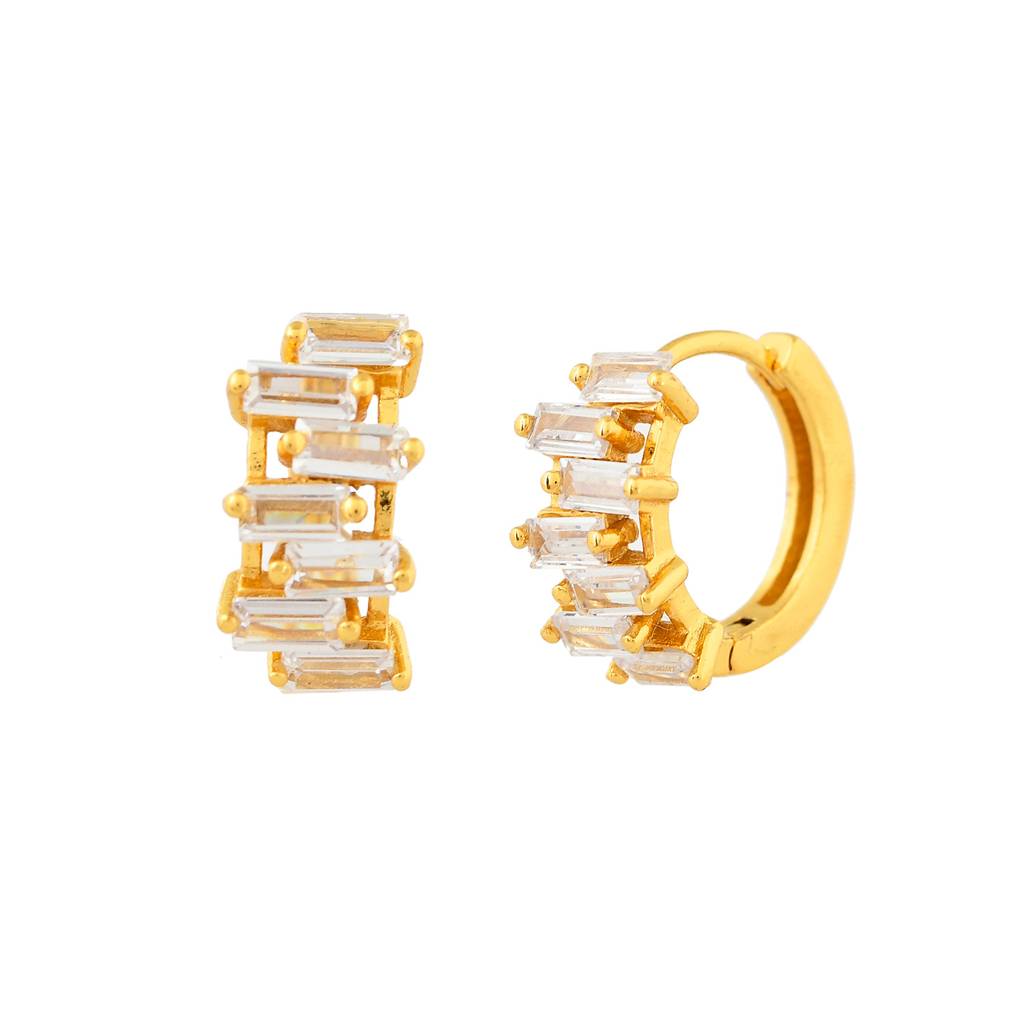 Sparkling Essentials Mirra Hoop Stud Earrings : 8905124547498