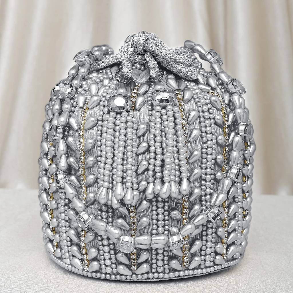 Potli Bags For Women Evening Bag Clutch Ethnic Bride Purse With Drawstring(P36Crm) : P36S