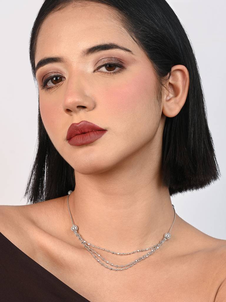 Silver Filigree Necklace : EPNC2286