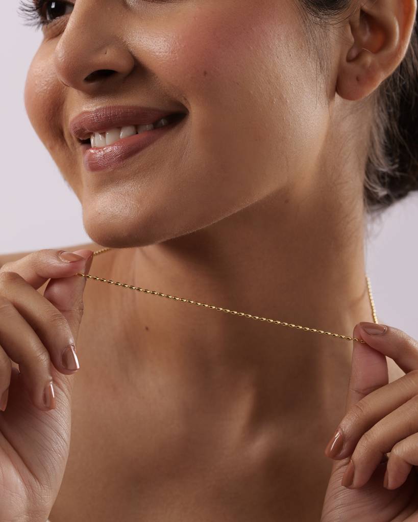 Pebble Line Chain: 925 Sterling Silver, Smooth Textured Links : TK-1501-N104-G00